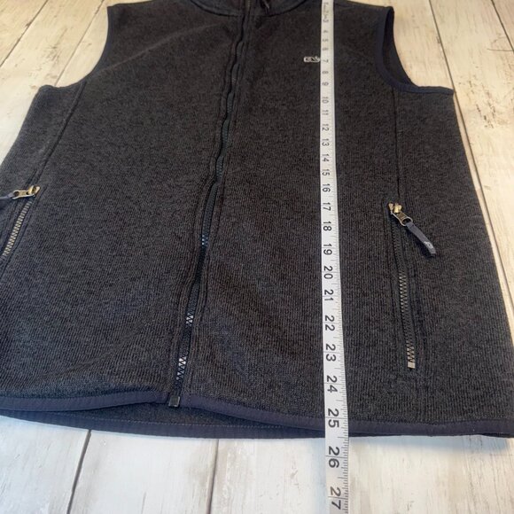 Vineyard Vines Fleece Vest Jacket Mens Size S Dark Grey Full Zip Zip Pockets - Picture 5 of 7